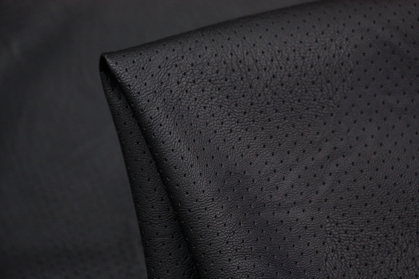 Black Perforated Faux Leather