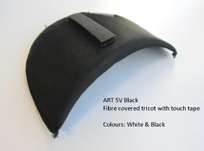 Black Covered Shoulder Pads with Velcro - 7mm - Image 4