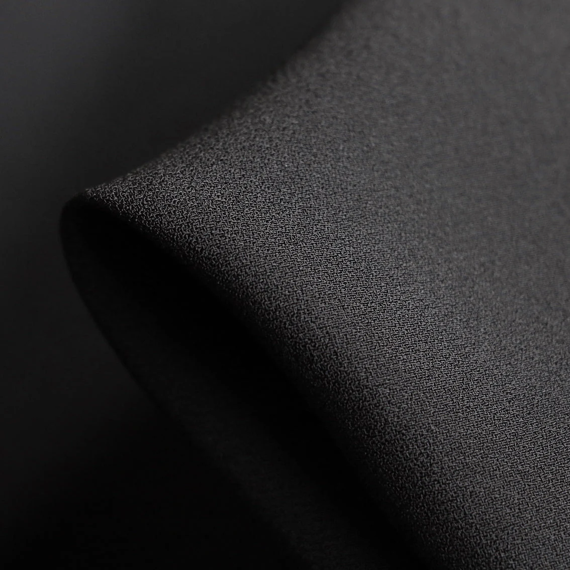 Black Shadow Satin Backed Cady Crepe
