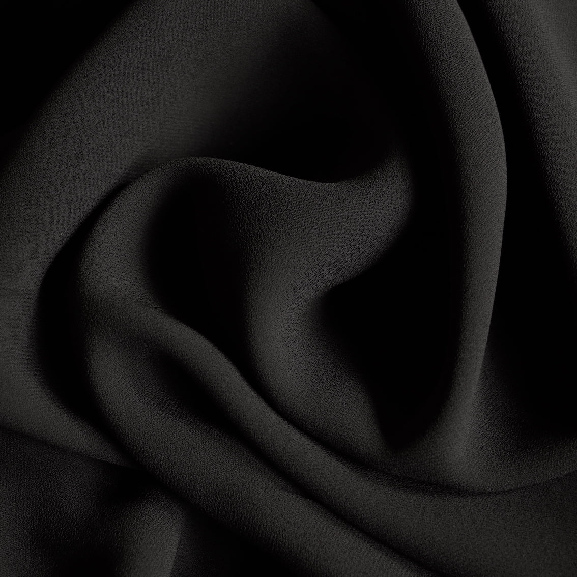 Black Shadow Satin Backed Cady Crepe - Image 2