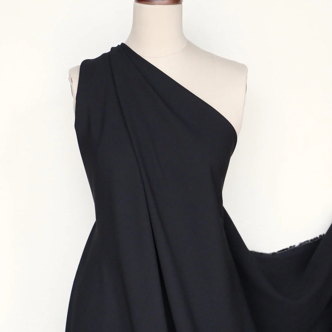 Black Shadow Satin Backed Cady Crepe - Image 4