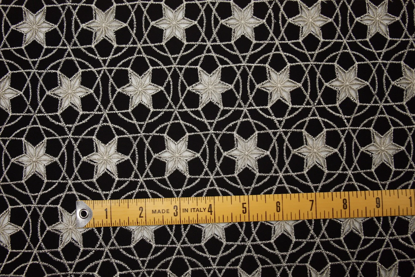 Black Star Embroidery - Swimwear Fabric - Image 2