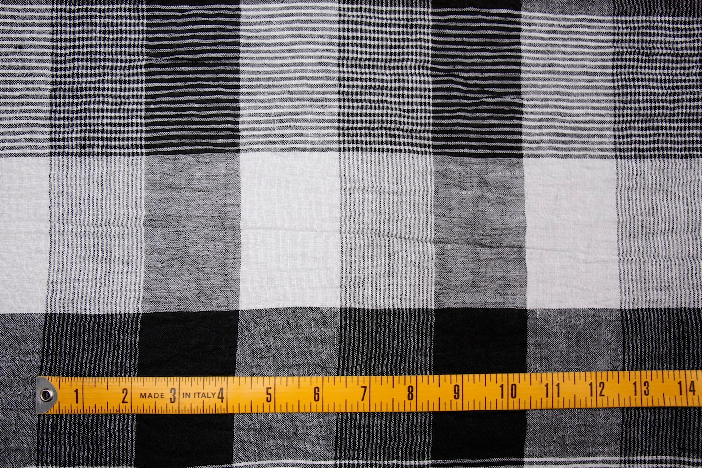 Black White & Grey Crinkle Linen - Image 2