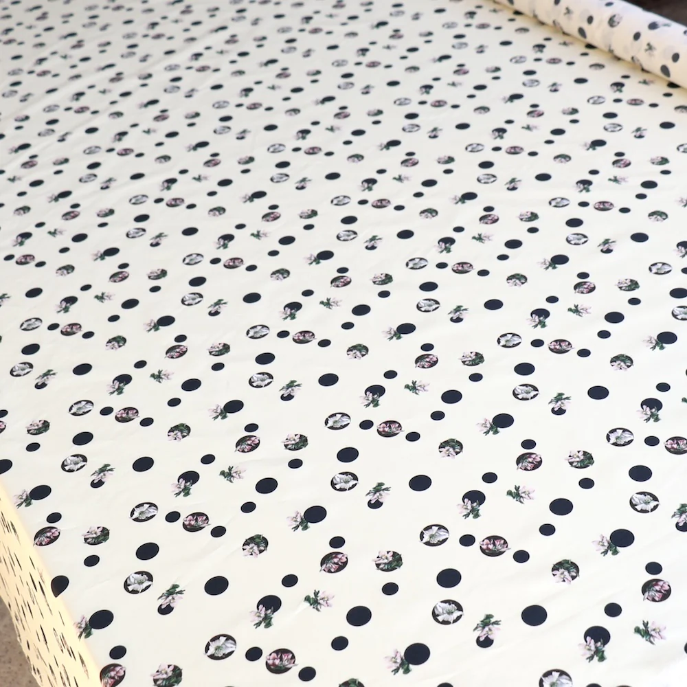 Bloomdot Ivory Cotton Poplin - Image 4