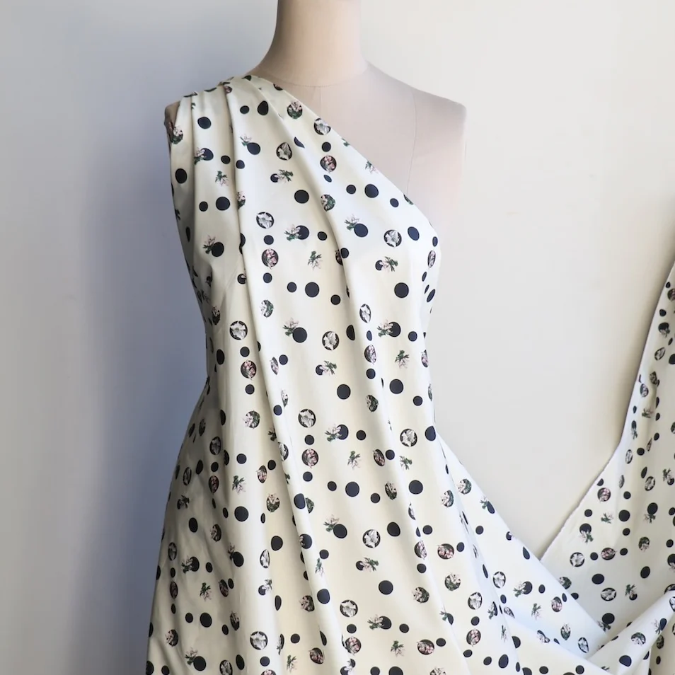 Bloomdot Ivory Cotton Poplin - Image 5