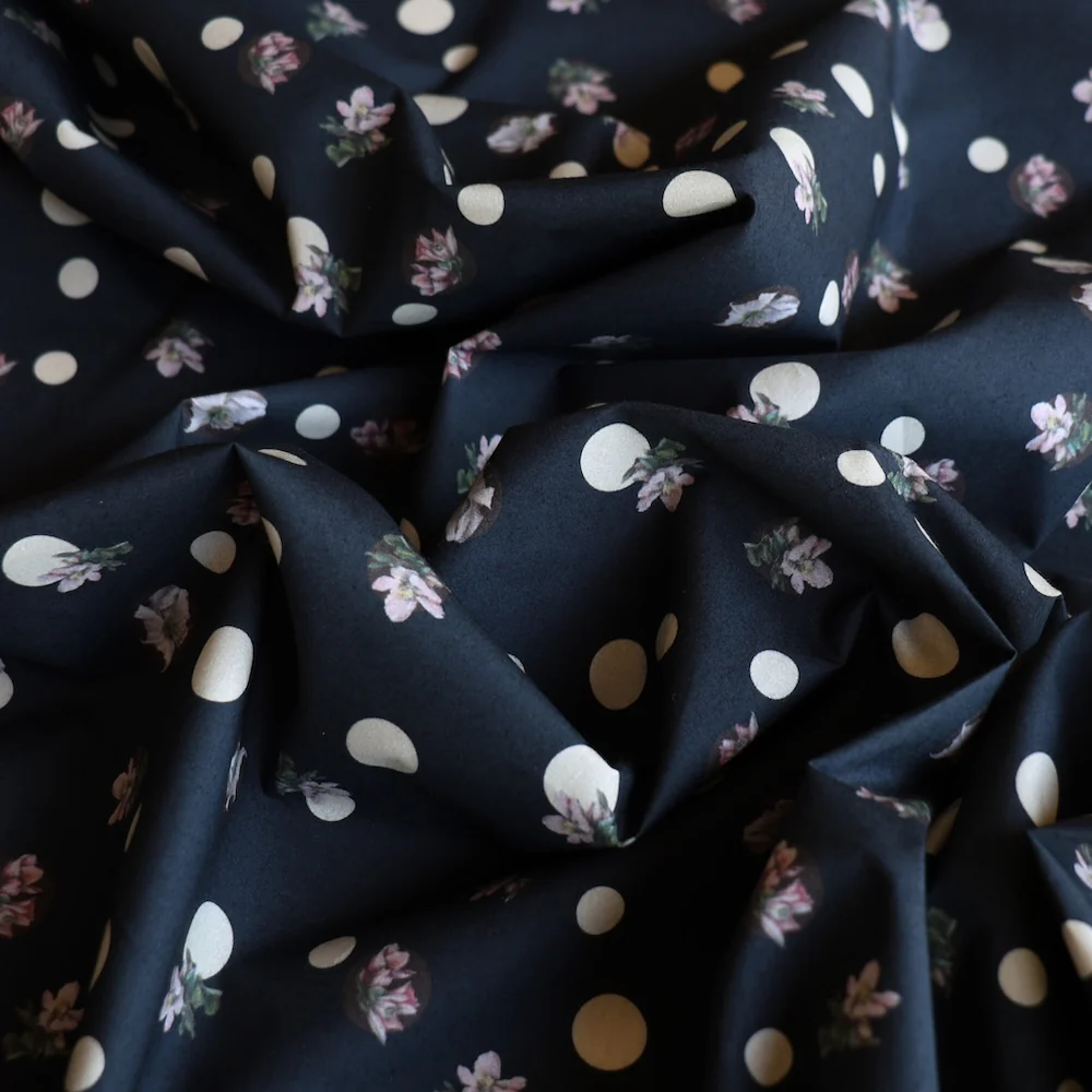 Bloomdot Noir Cotton Poplin - Image 2