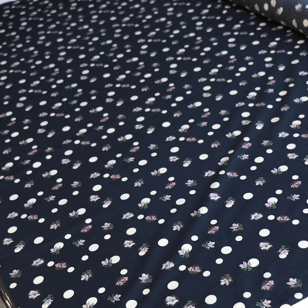 Bloomdot Noir Cotton Poplin - Image 4
