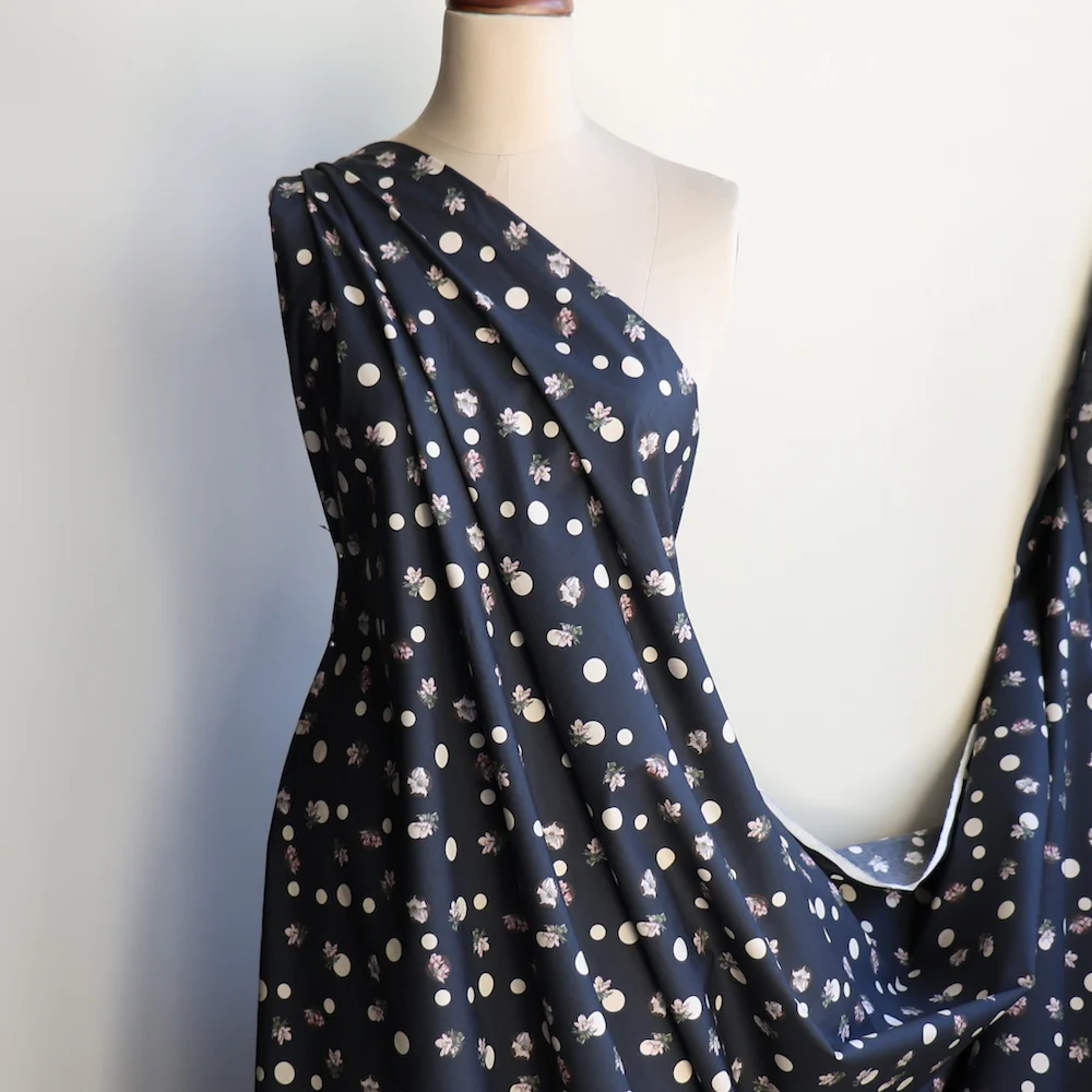 Bloomdot Noir Cotton Poplin - Image 5