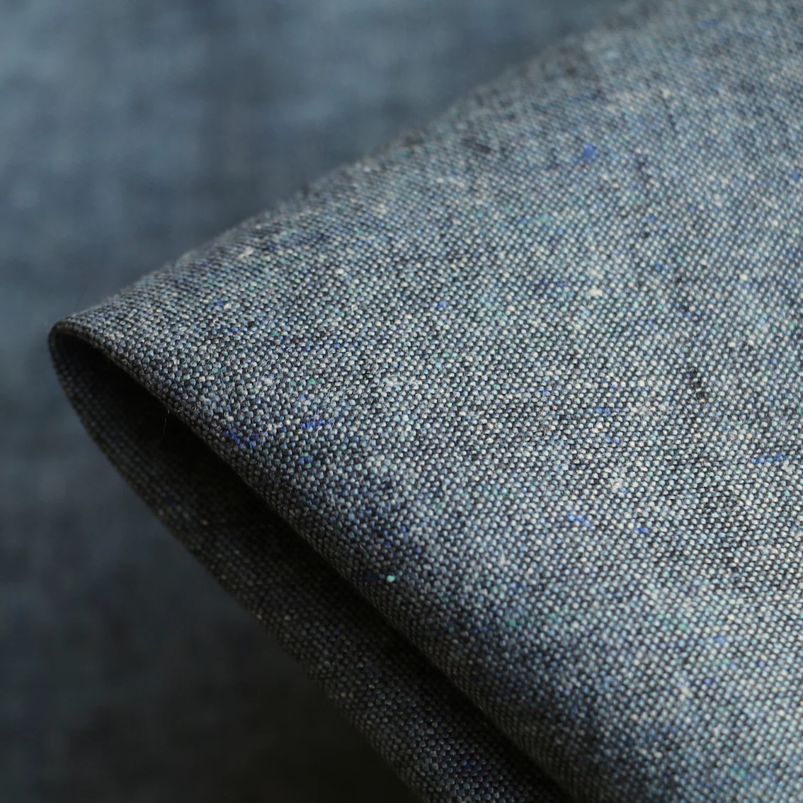 Blue Green Mix Linen/Silk Blend