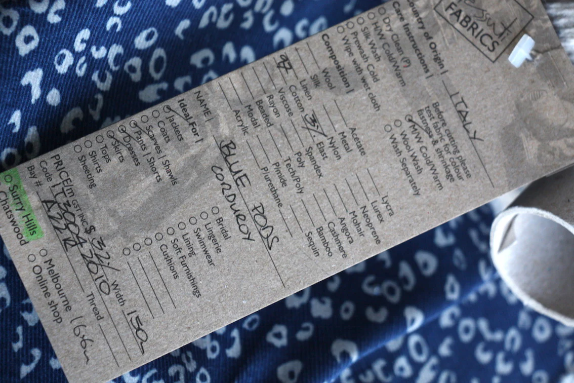 Blue Pods - Printed Corduroy - Image 4