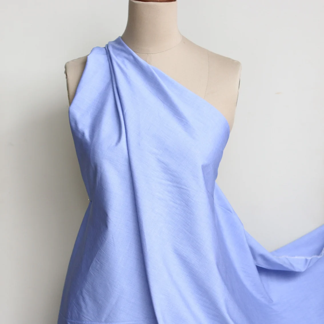 Blue Porto Stretch Cotton Shirting - Image 4