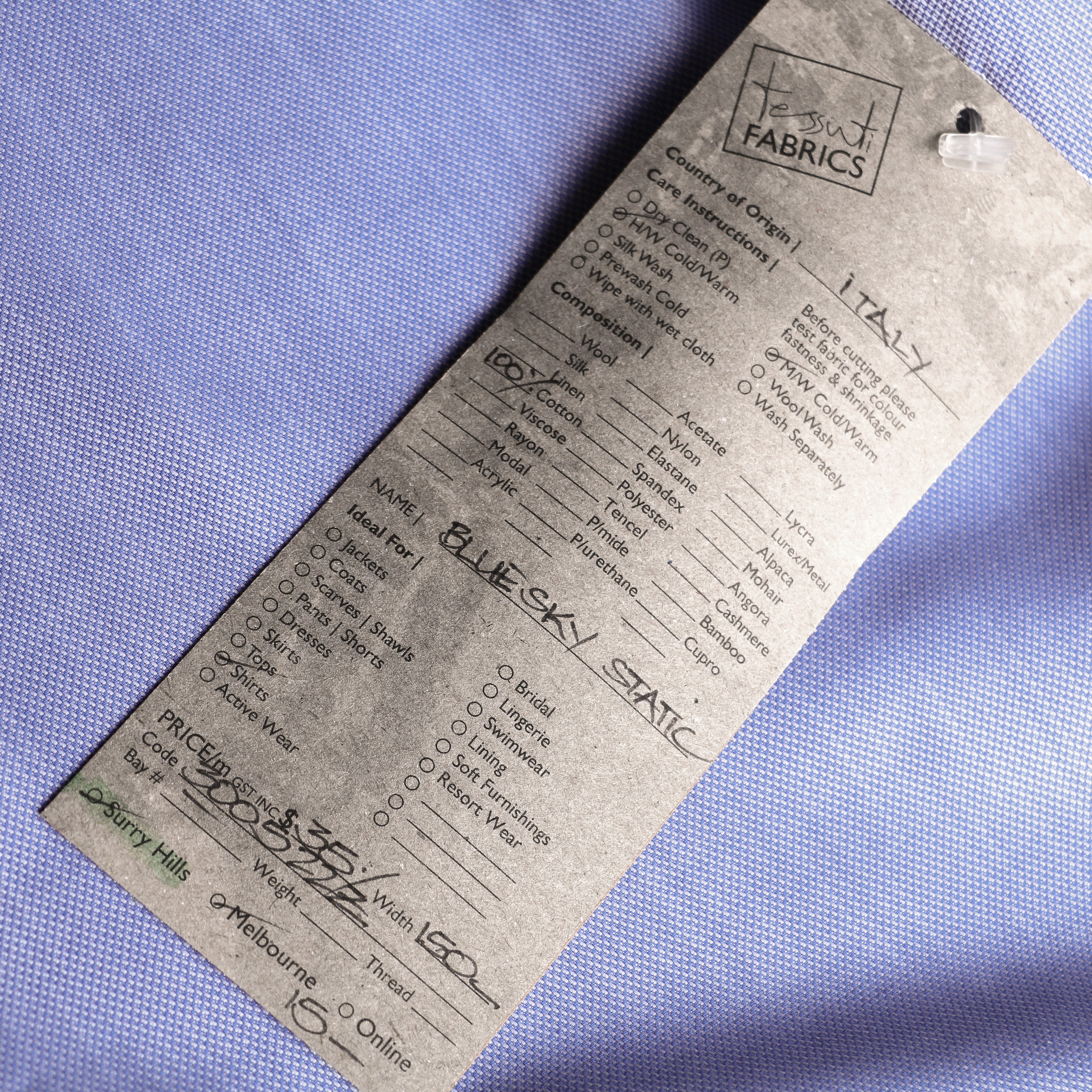 Blue Sky Static Cotton Shirting - Image 3