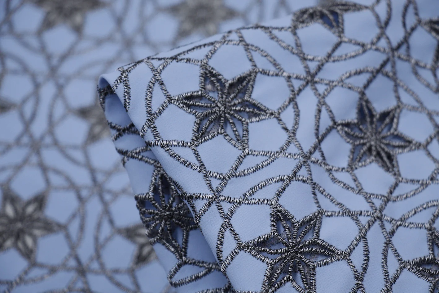 Blue Star Embroidery - Swimwear Fabric