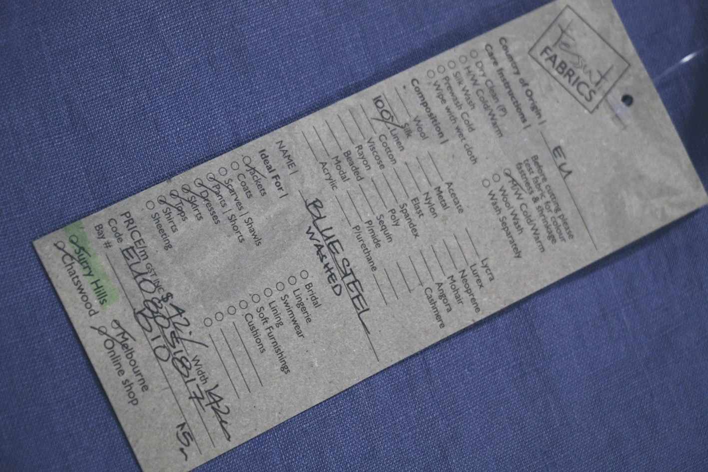 Blue Steel Washed Linen - Image 2