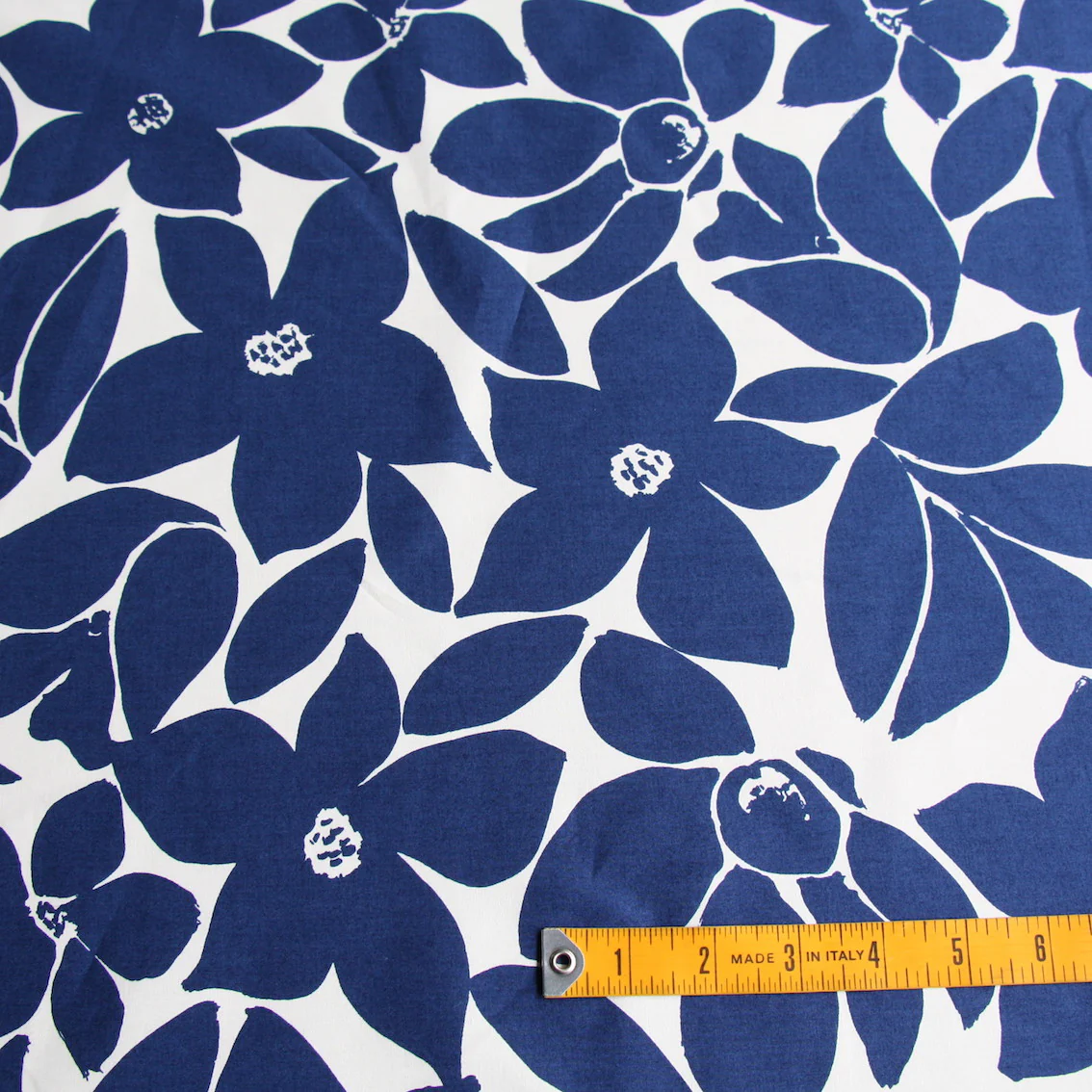 Blue White Floral Poplin - Image 3