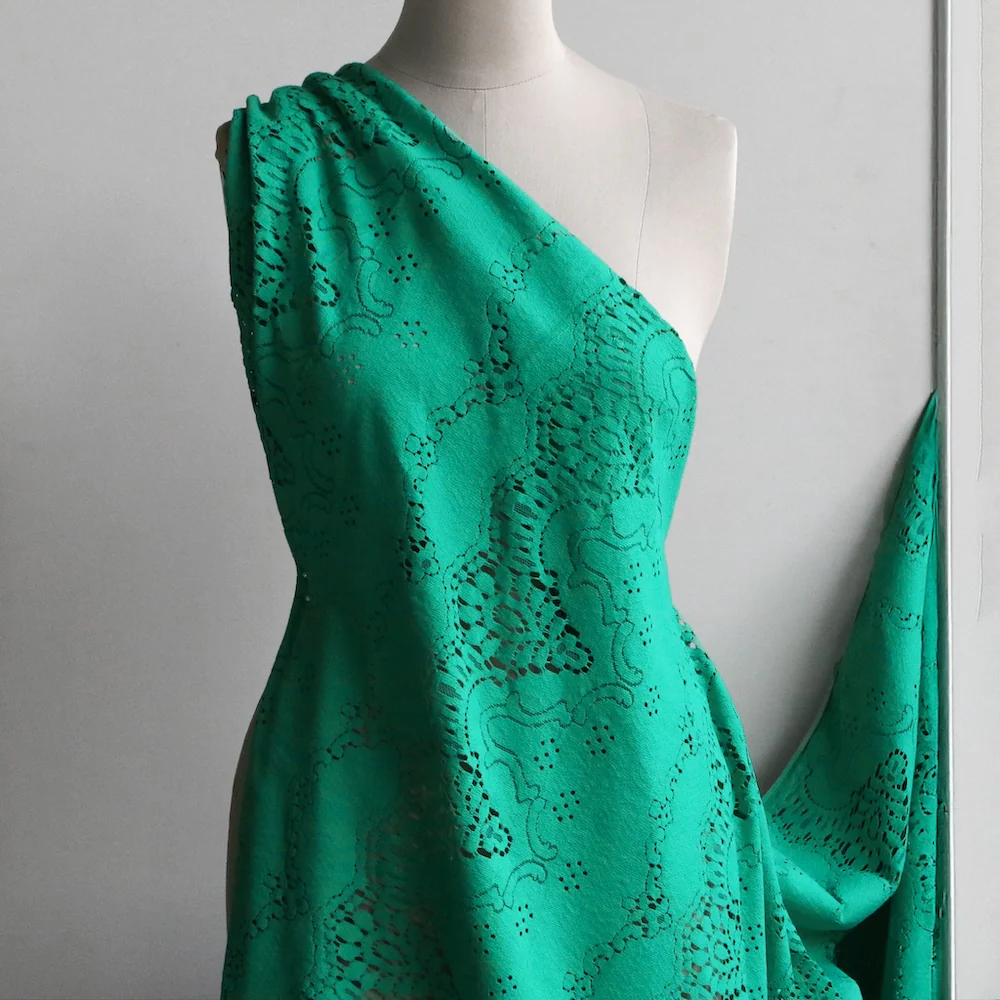 Bluebird Emerald Textured Lace - Image 5