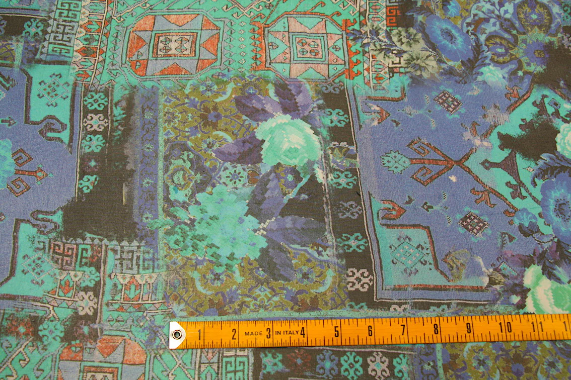 Bohemian Blue Silk Georgette - Image 2