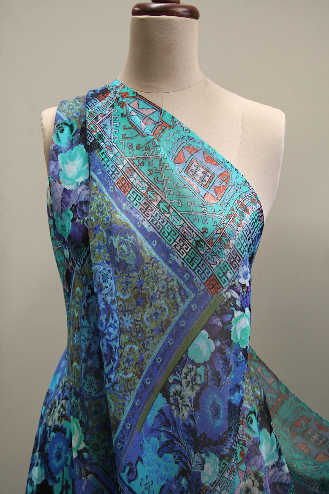 Bohemian Blue Silk Georgette - Image 4