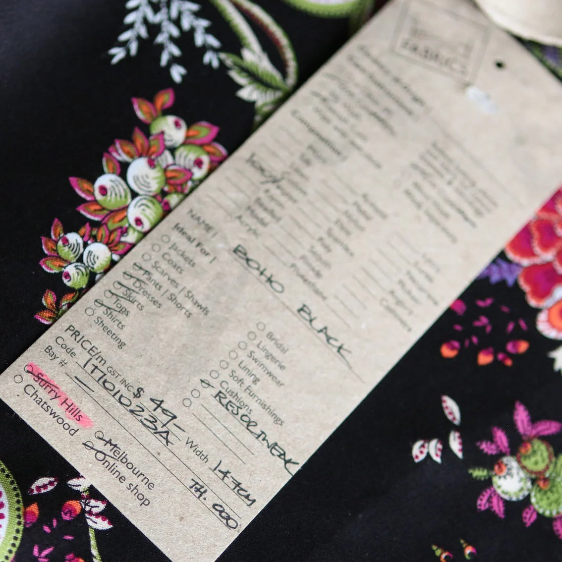 Boho Black Viscose - Image 4