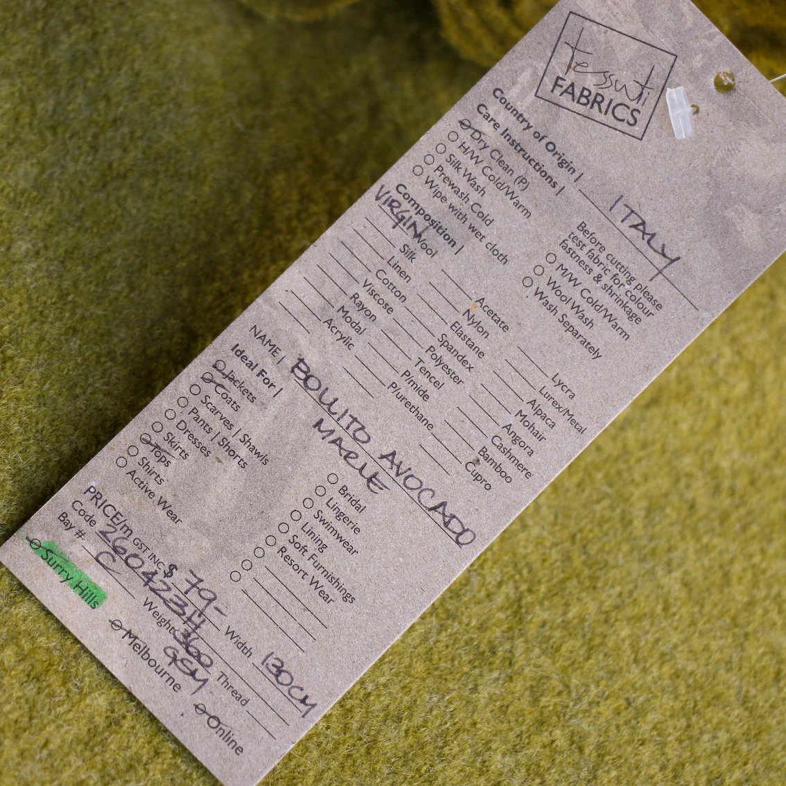 Bollito Avocado Marle - Boiled Wool - Image 3