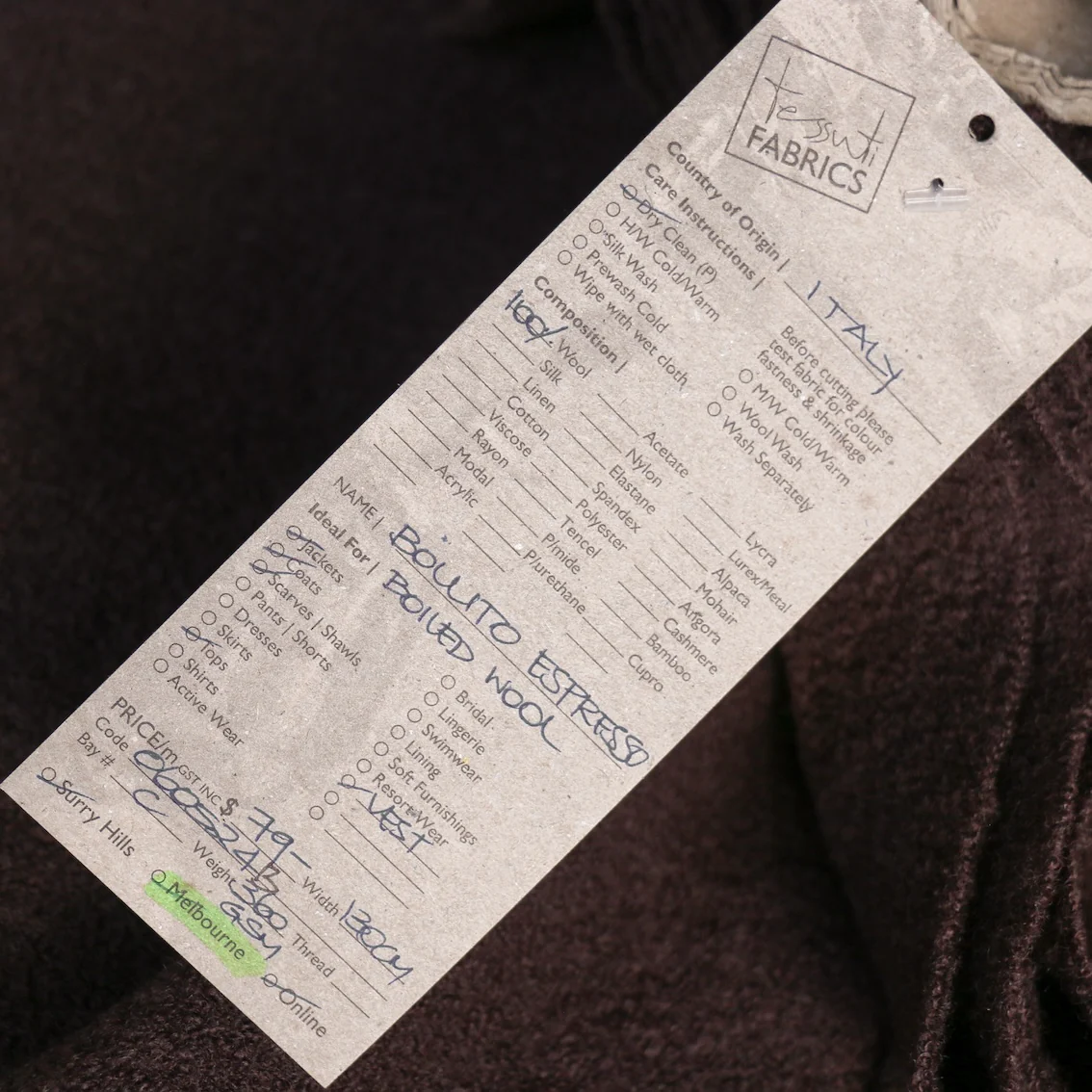 Bollito Espresso Boiled Wool - Image 5
