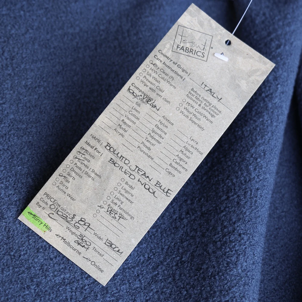 Bollito Jean Blue Boiled Wool - Image 3