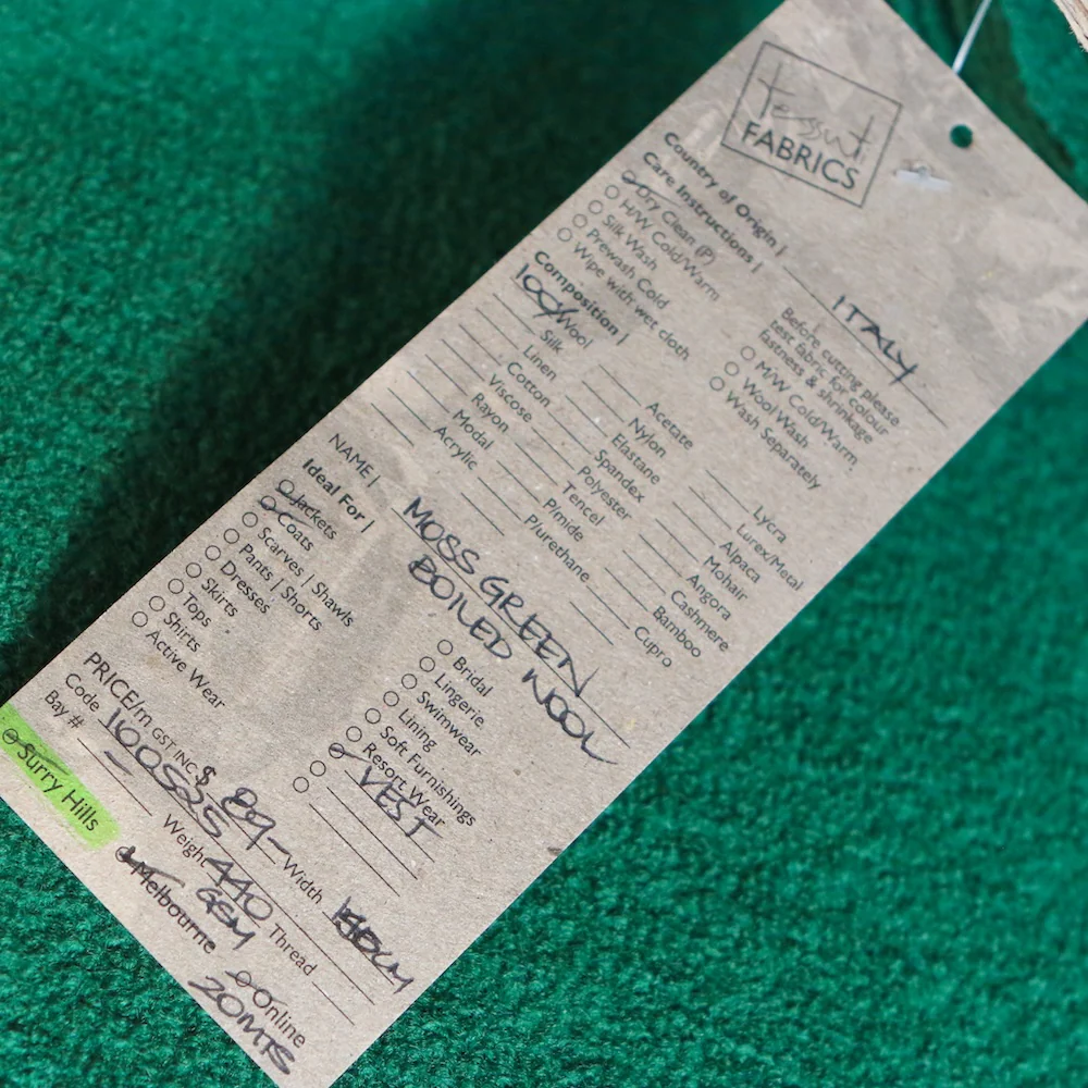 Bollito Moss Green - Boiled Wool - Image 3