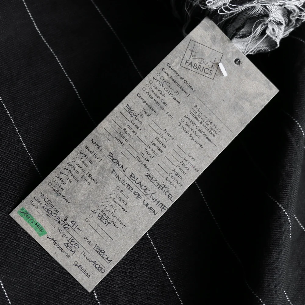 Bonn Black/White Pinstripe Linen - Image 4