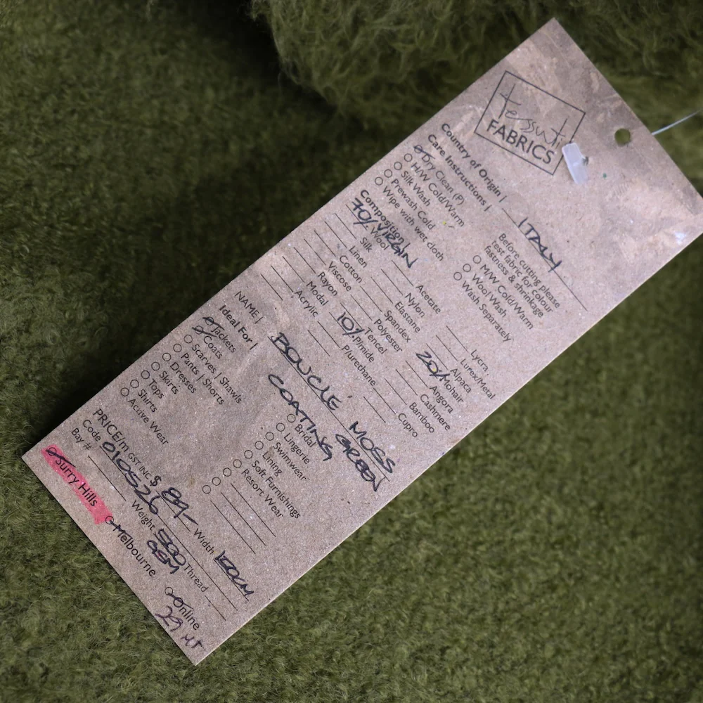 Bouclé Moss Green Coating - Image 3