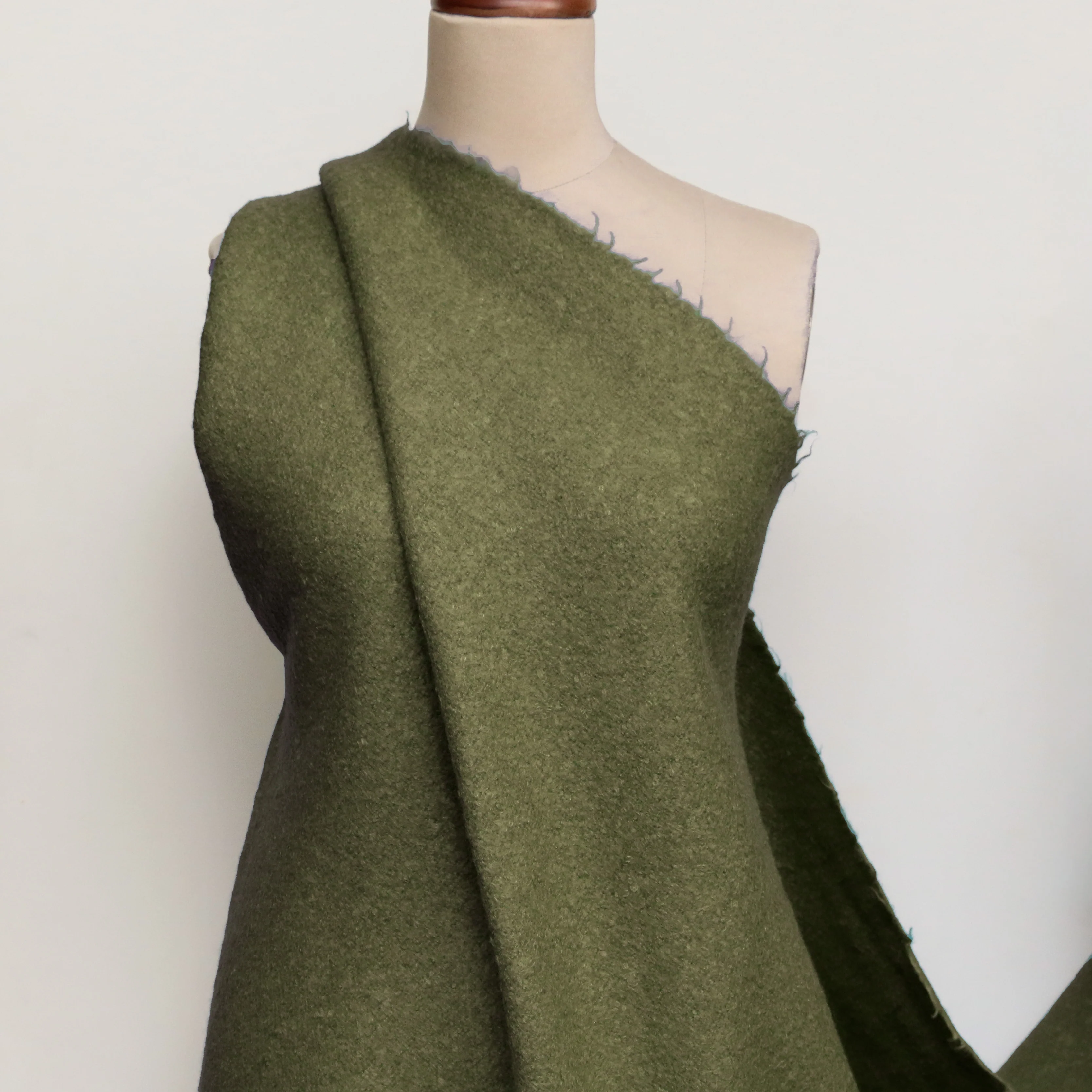 Bouclé Moss Green Coating - Image 4