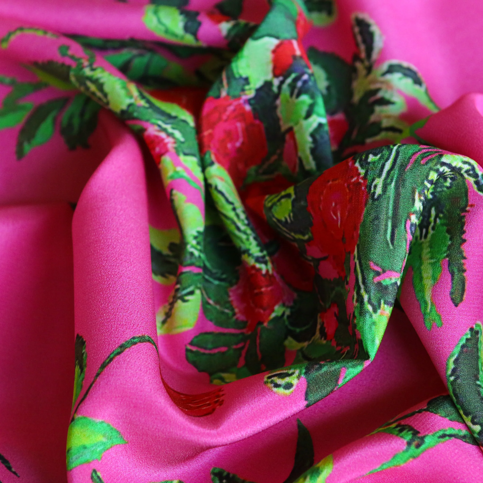 Bouquet On Fuchsia Silk CDC - Image 2