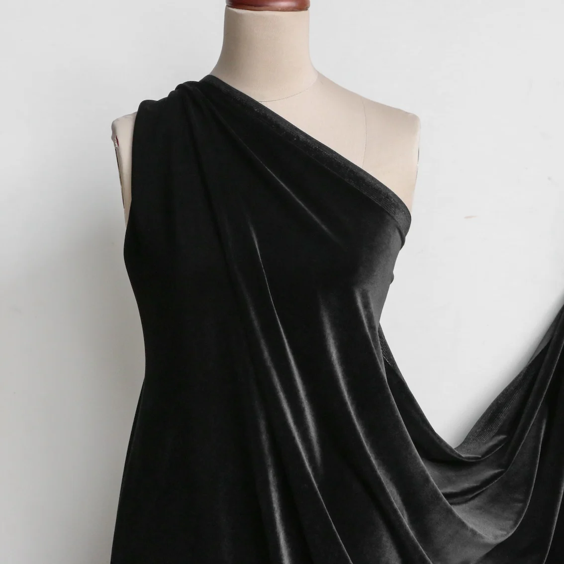 Bowie Black Stretch Velvet - Image 4