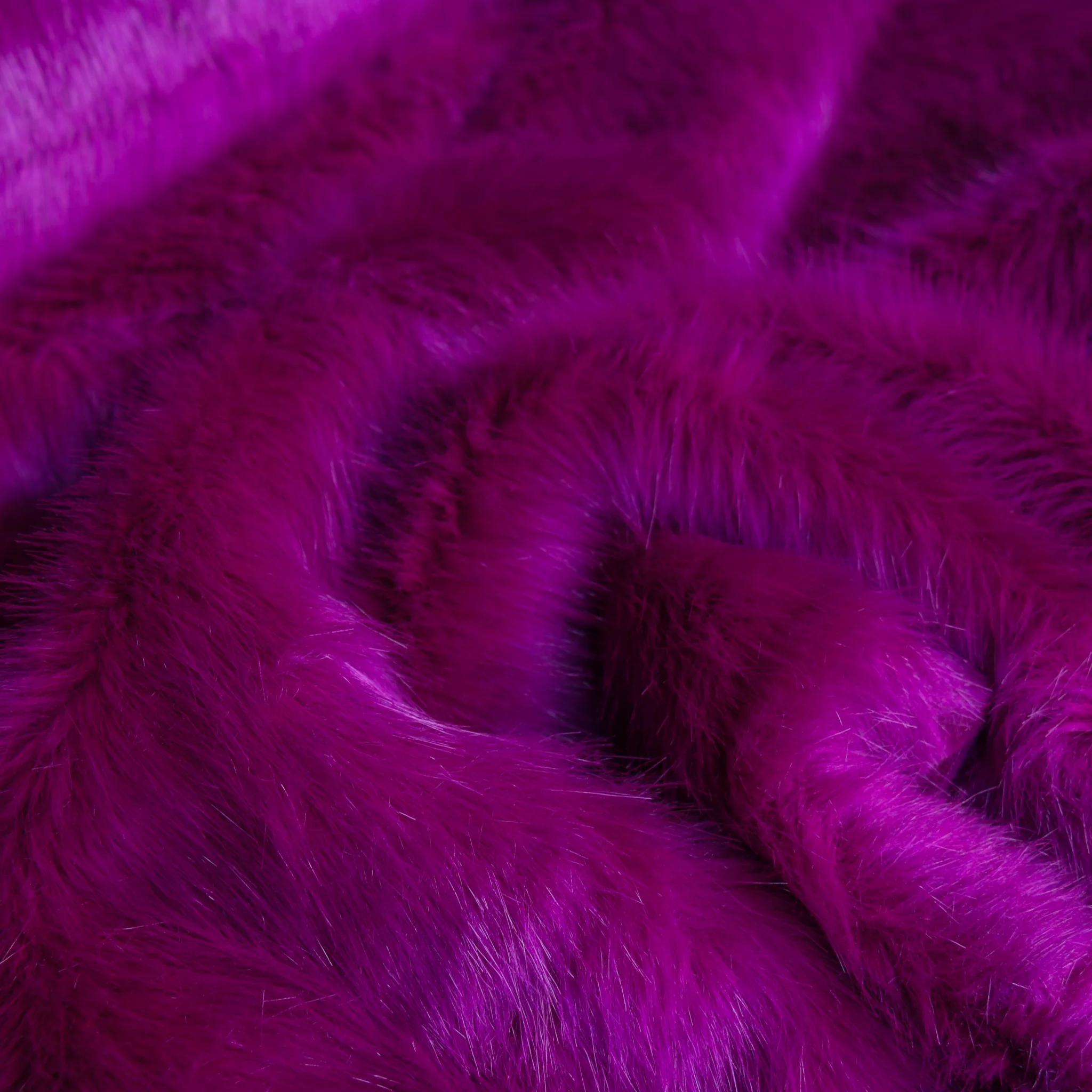 Bowie Magenta Long Pile Faux Fur - Image 2
