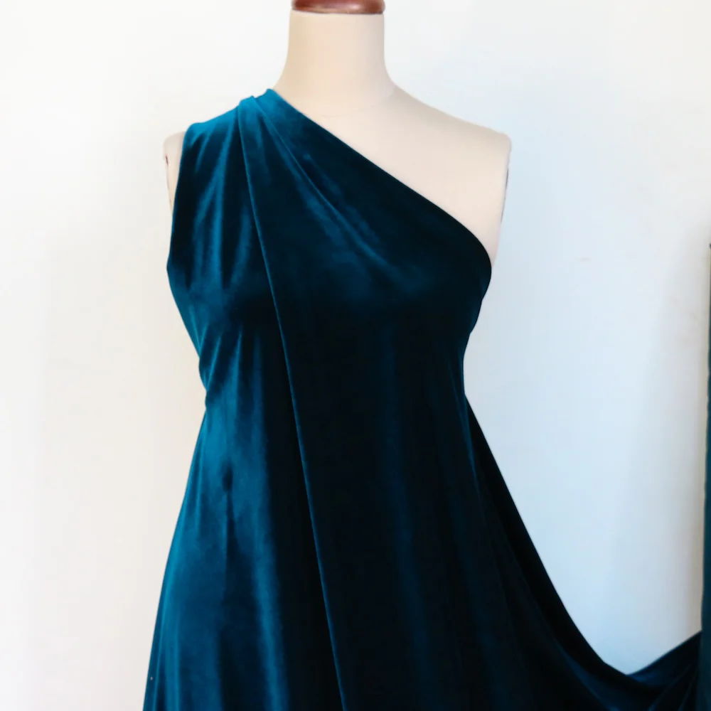 Bowie Teal Stretch Velour - Image 4