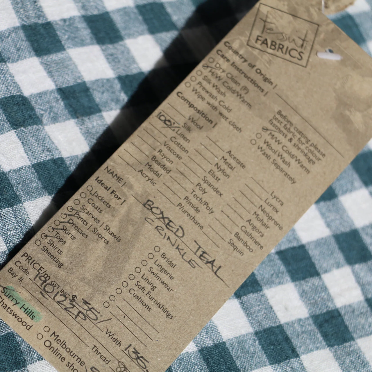 Boxed Teal Crinkle Linen - Image 4