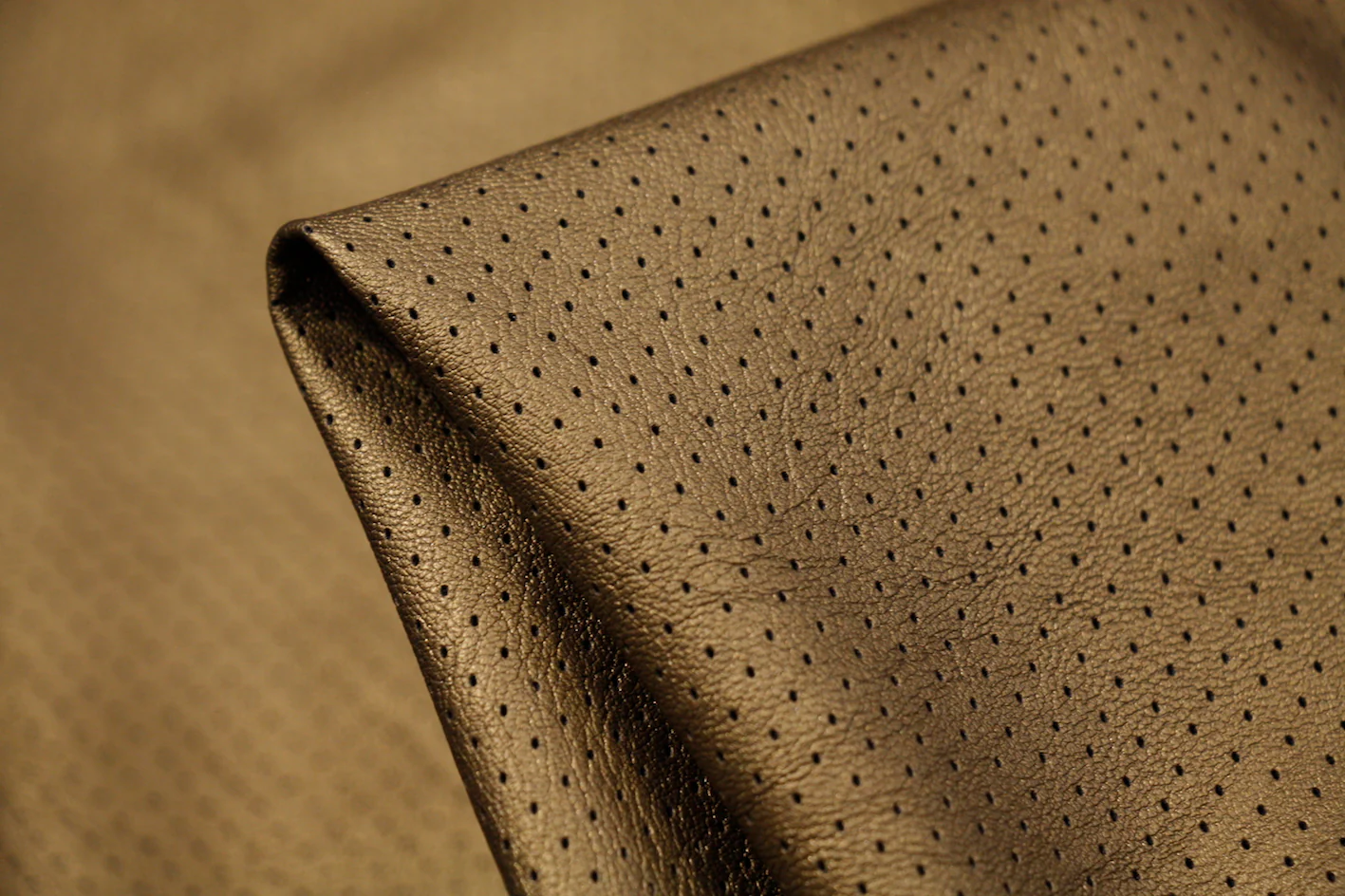 Brass Perforated Faux Leather