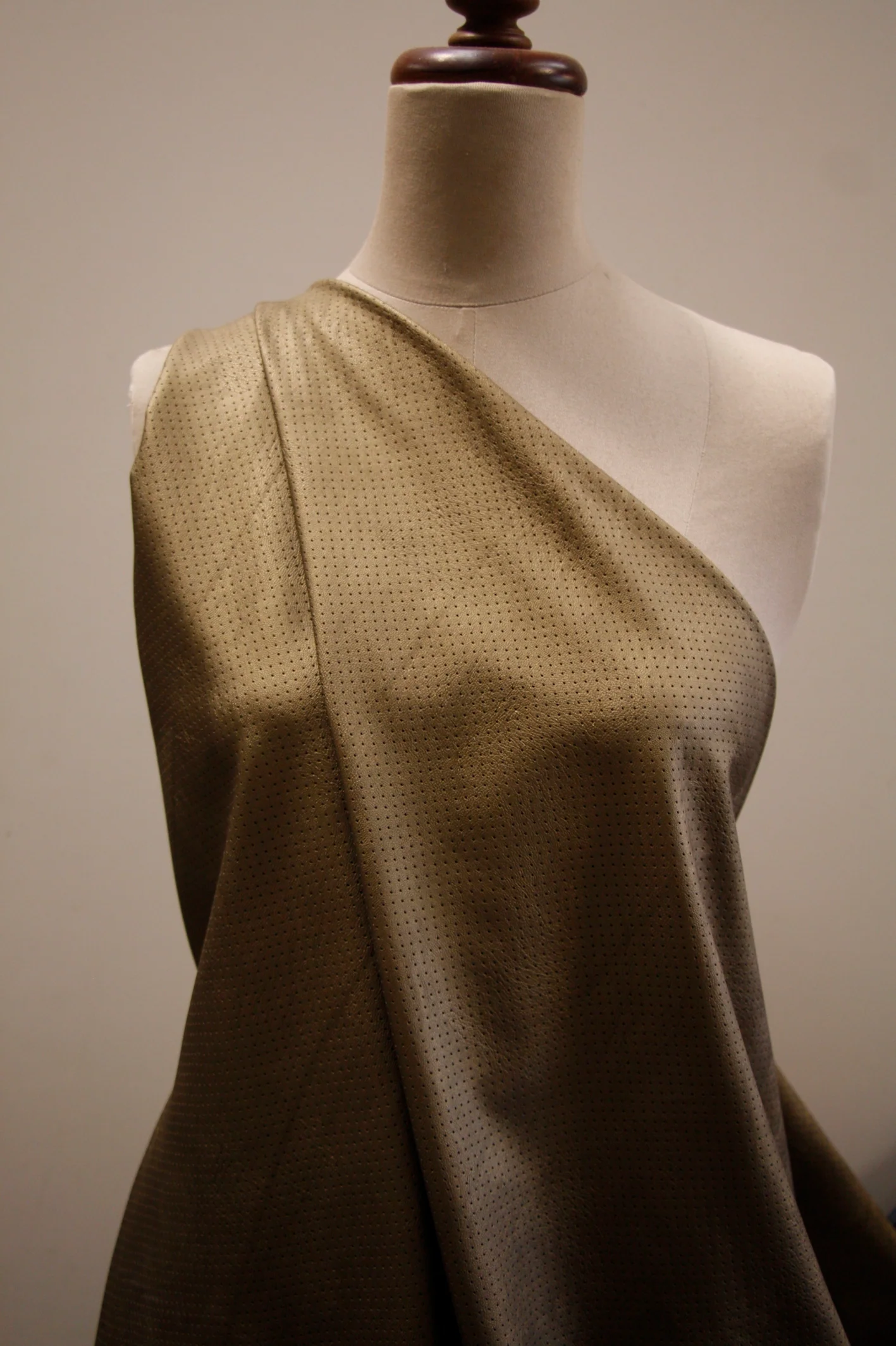 Brass Perforated Faux Leather - Image 5