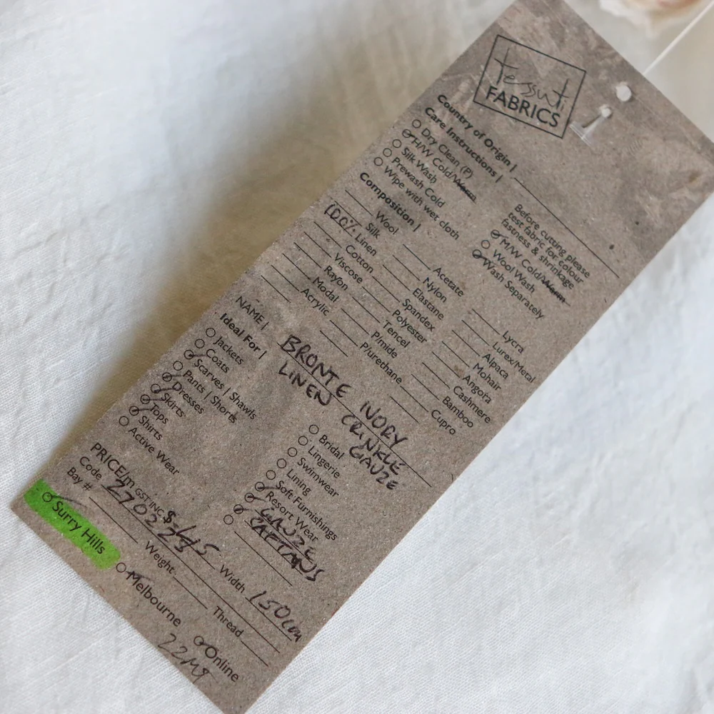 Bronte Ivory Linen Crinkle Gauze - Image 3