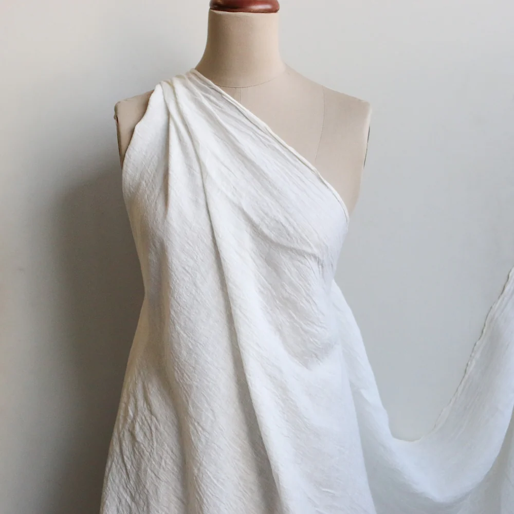 Bronte Ivory Linen Crinkle Gauze - Image 4