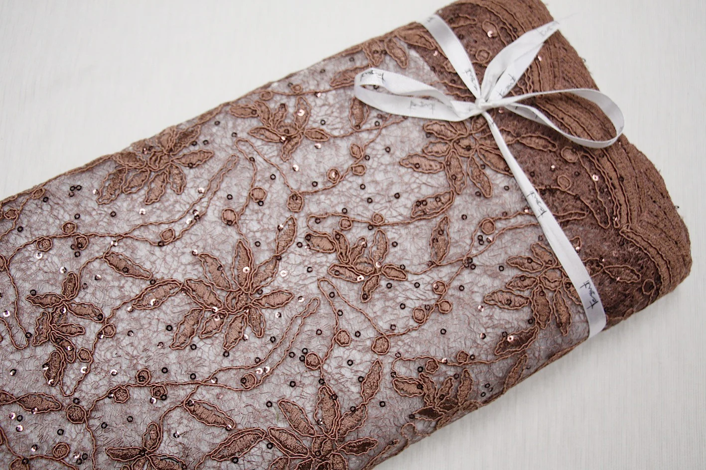 Bronze Embroidered Tulle