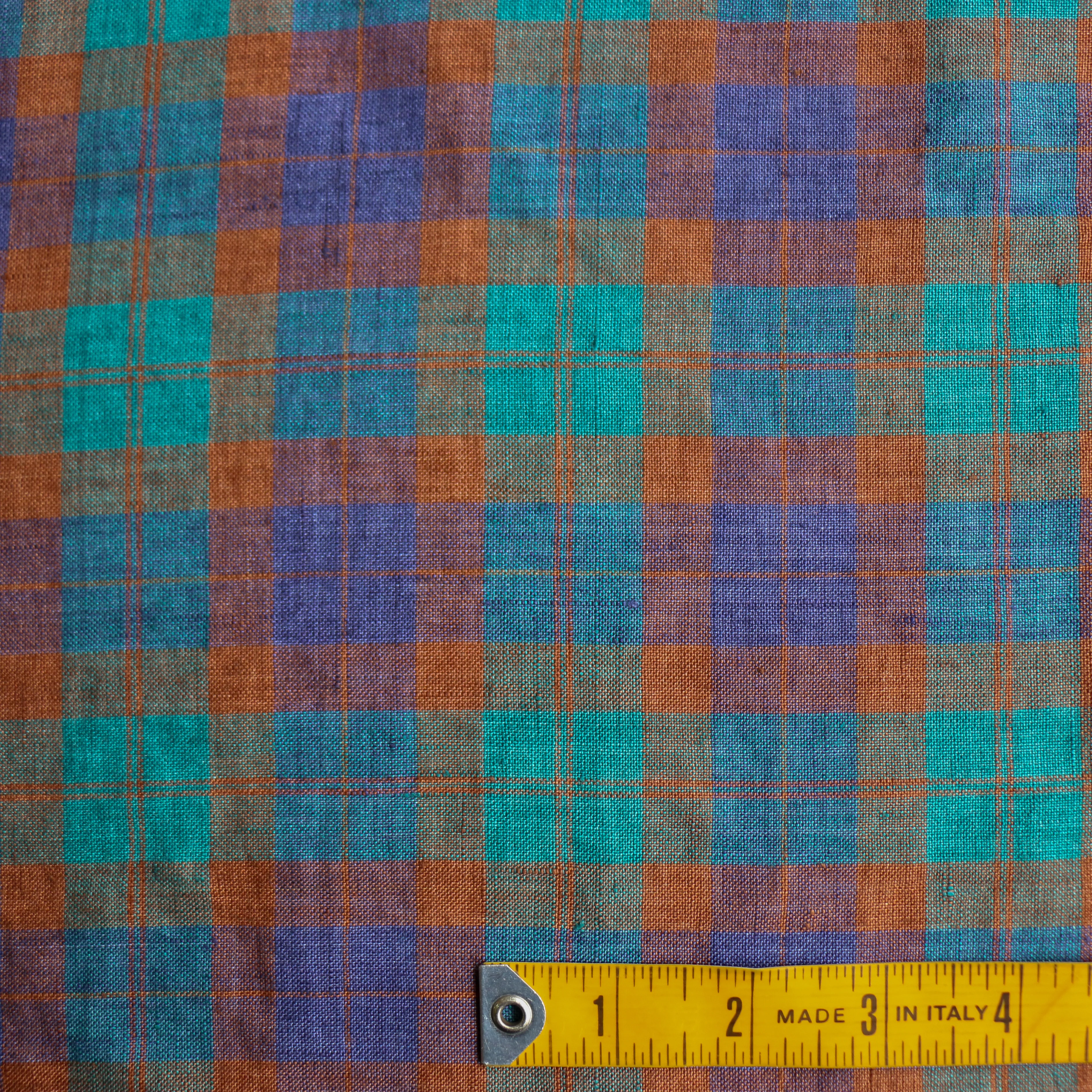Brooklyn Check Turquoise Linen - Image 3