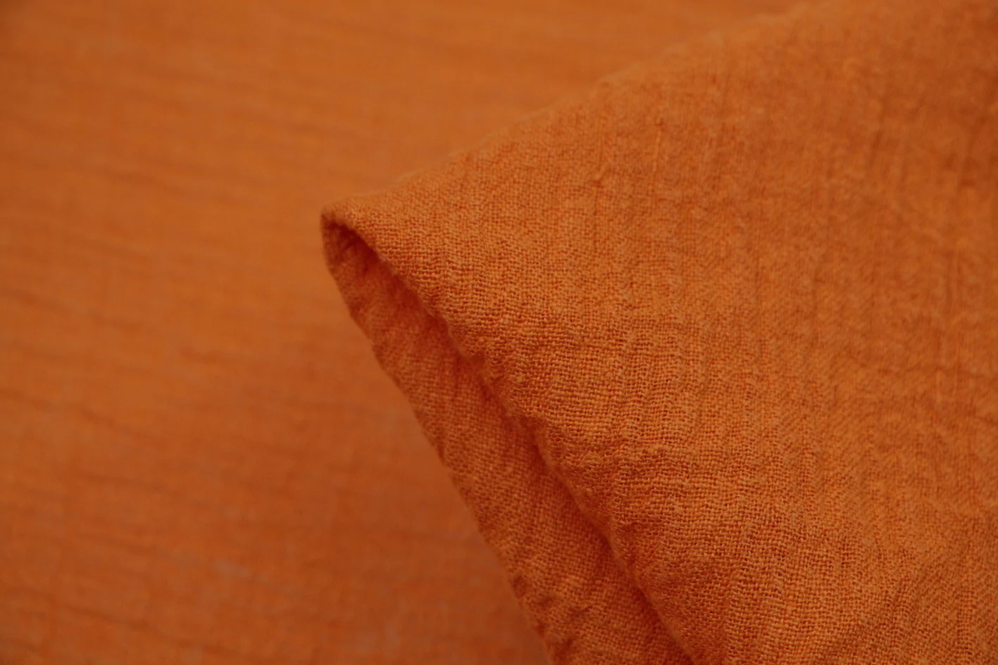 Burnt Orange Crinkle Linen