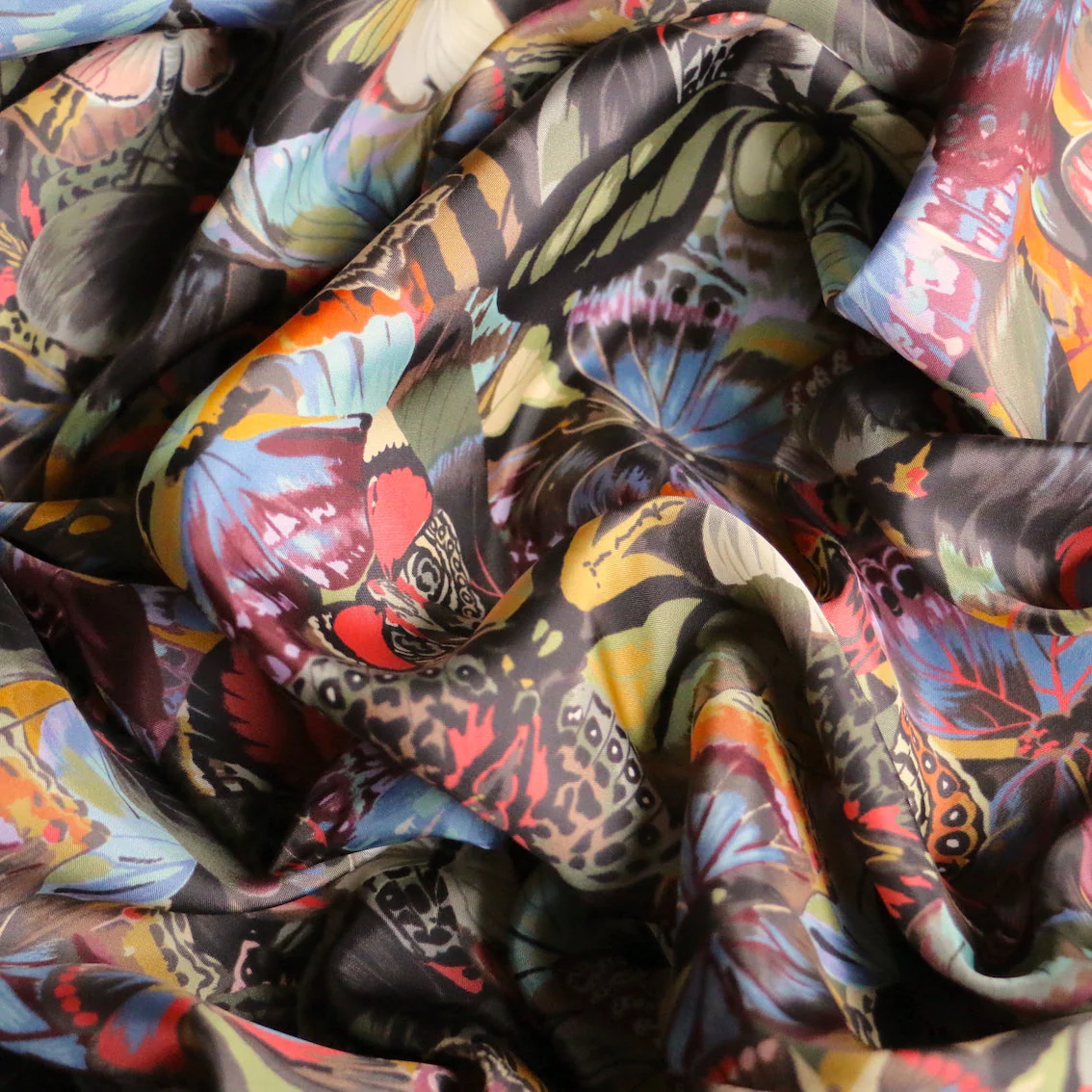 Butterfly Collage Viscose Habutai - Image 2