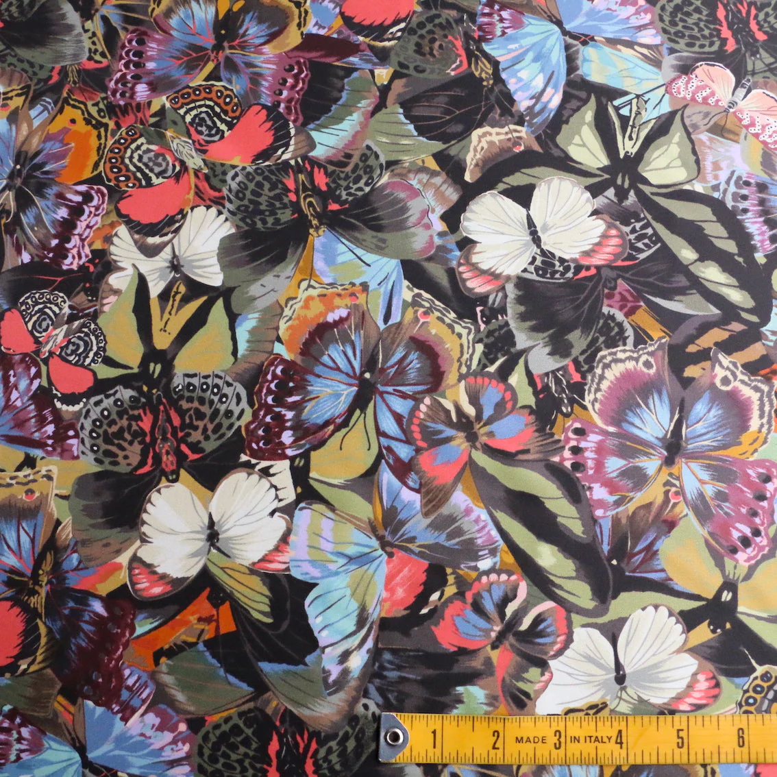 Butterfly Collage Viscose Habutai - Image 3