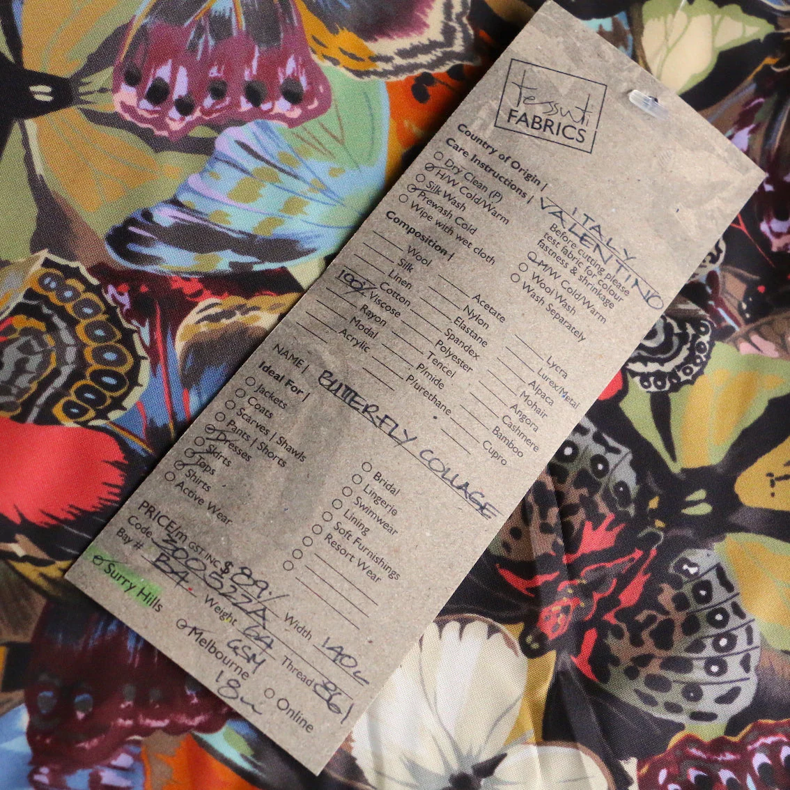 Butterfly Collage Viscose Habutai - Image 5