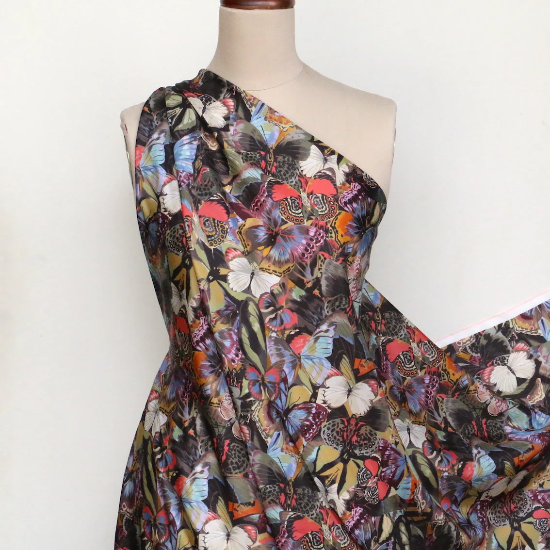 Butterfly Collage Viscose Habutai - Image 6