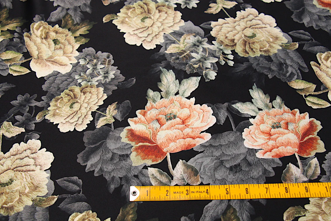 Cabbage Roses Silk Satin - Image 2