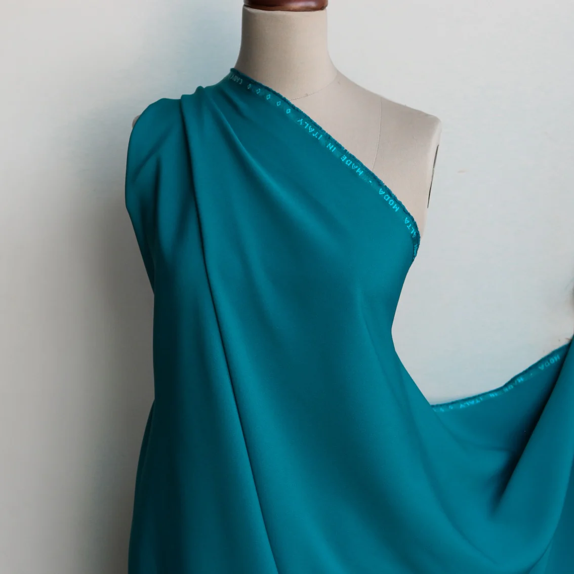 Cady Aquamarine Satin-Backed Crepe - Image 5