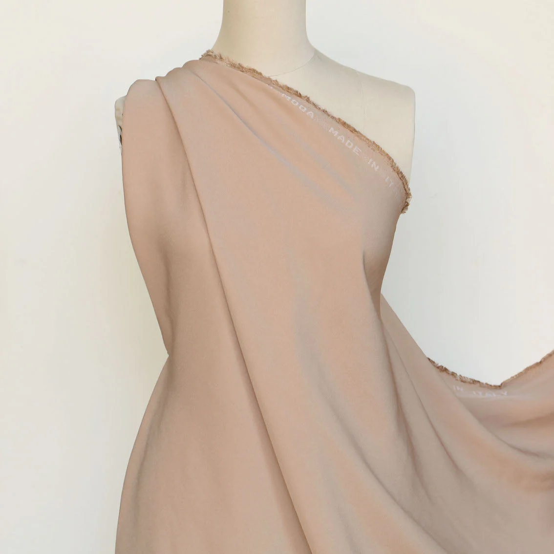 Cady Camel Satin Backed Crepe - Image 5