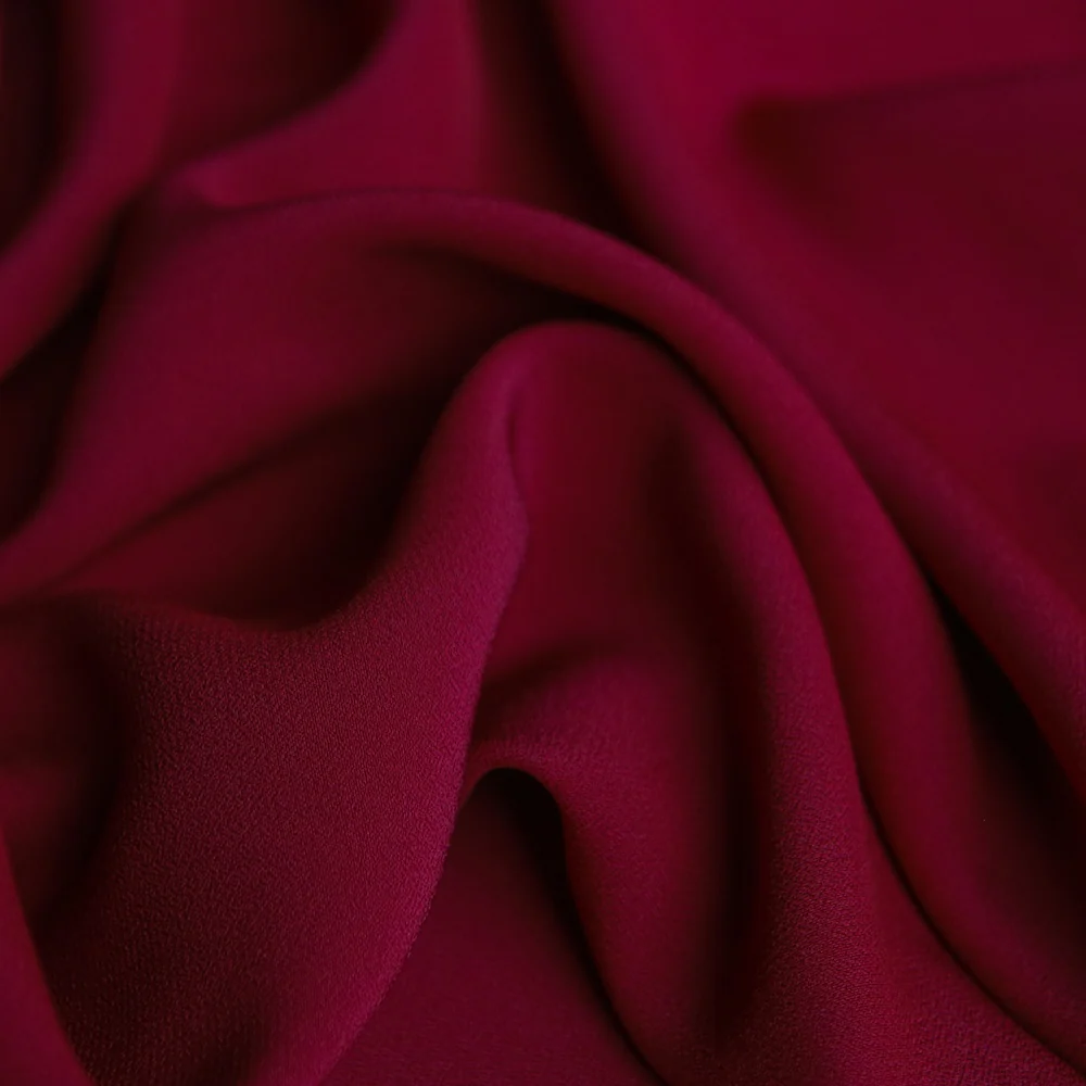Cady Carmine Red Satin-Backed Crepe - Image 3
